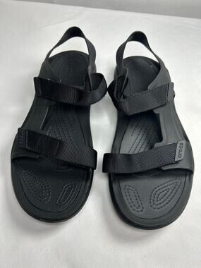 NWOT Crocs Swiftwater Expedition Sandal Shoes Strap  Black Rubber  men Size 11 M